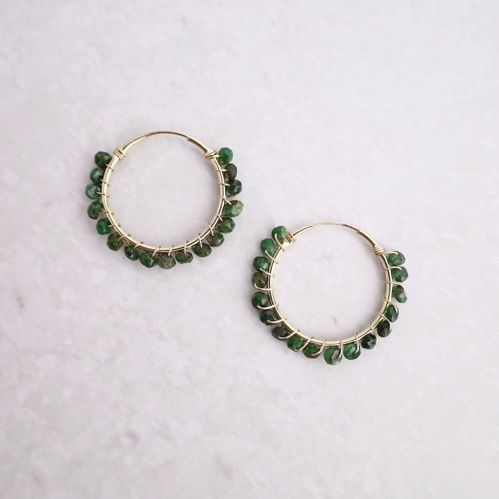 
                      
                        EAR-VRM Gemstone Bead Hoop Earring - Green Garnet
                      
                    