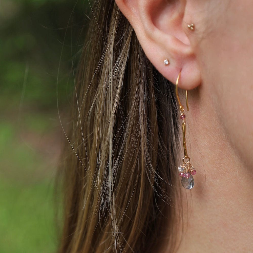 
                      
                        EAR-VRM Gold Bar Earrings with Mystic Topaz & Ruby
                      
                    