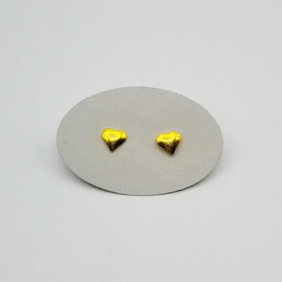 EAR-VRM GOLD PLATED STERLING SILVER HEART STUD
