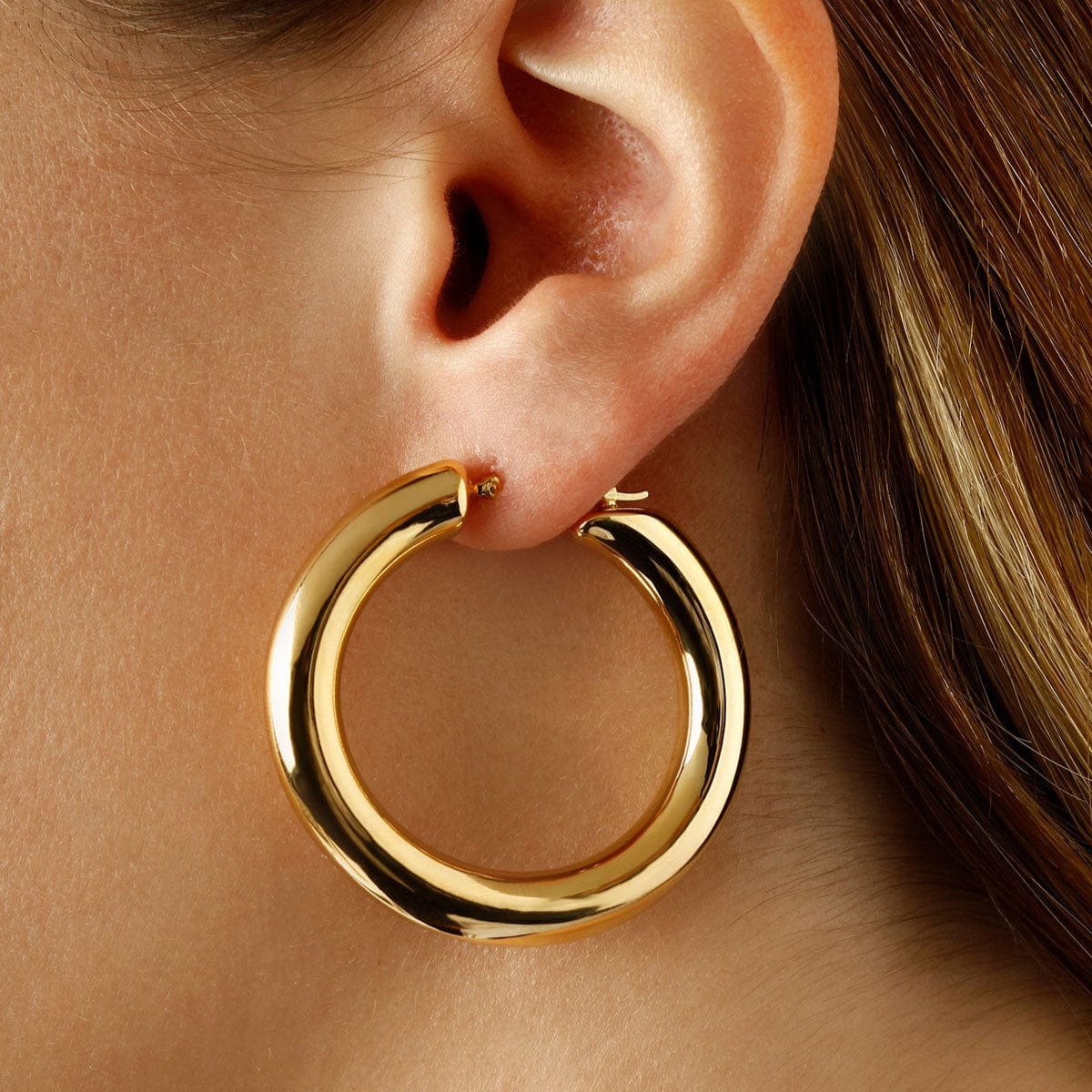 EAR-VRM Gold Vermeil 40mm Donut Hoops
