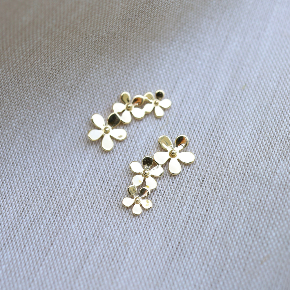 
                  
                    EAR-VRM Gold Vermeil Climbing Curve of Forget-me-not Flowers Studs
                  
                