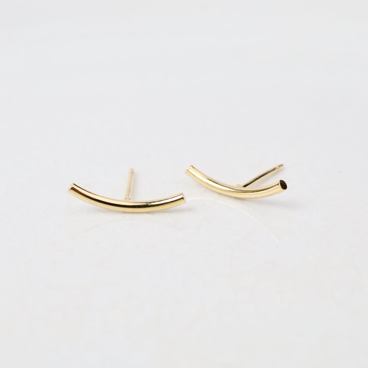 EAR-VRM Gold Vermeil Curved Bar Stud Earrings