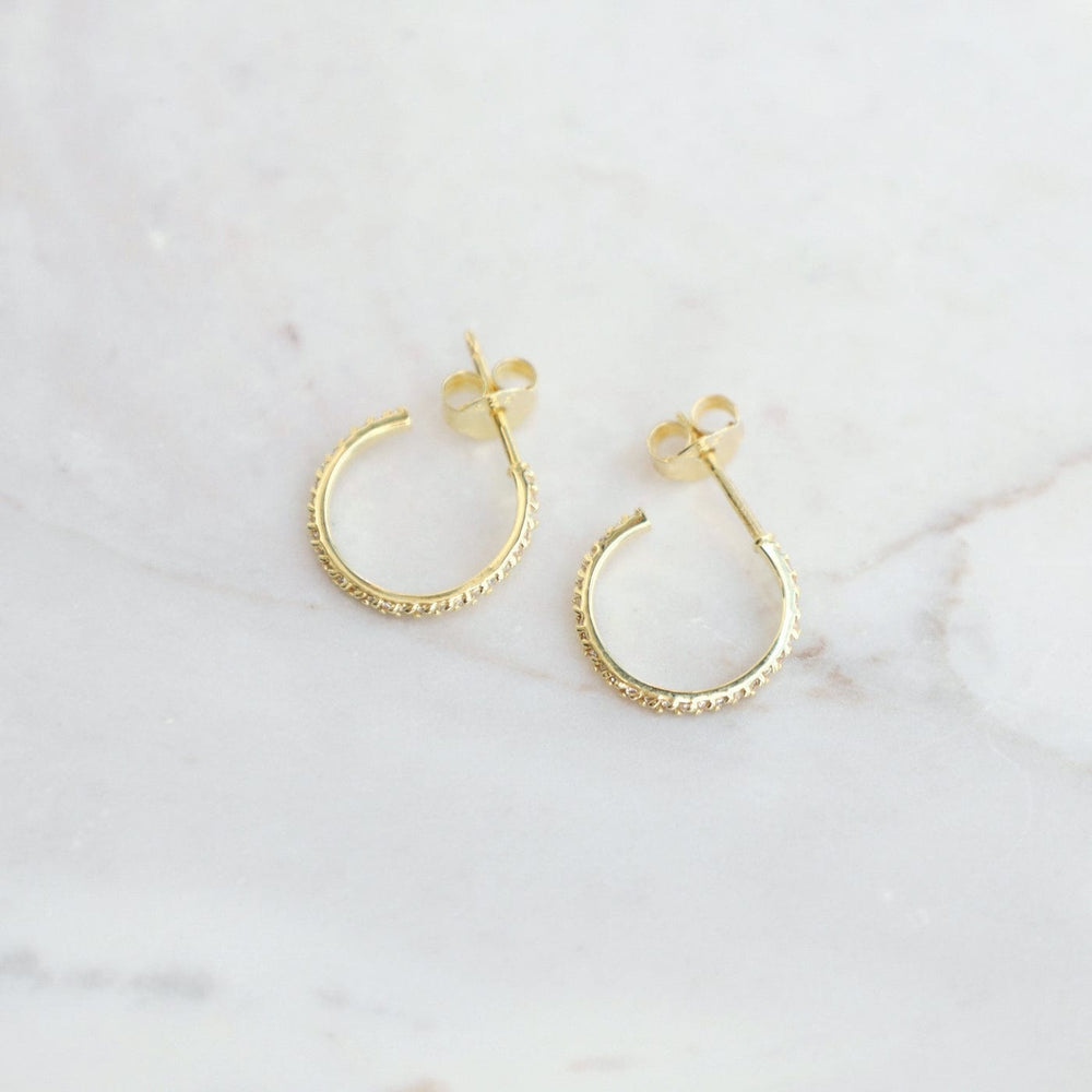 
                      
                        EAR-VRM Gold Vermeil CZ Pave Stud Hoop
                      
                    