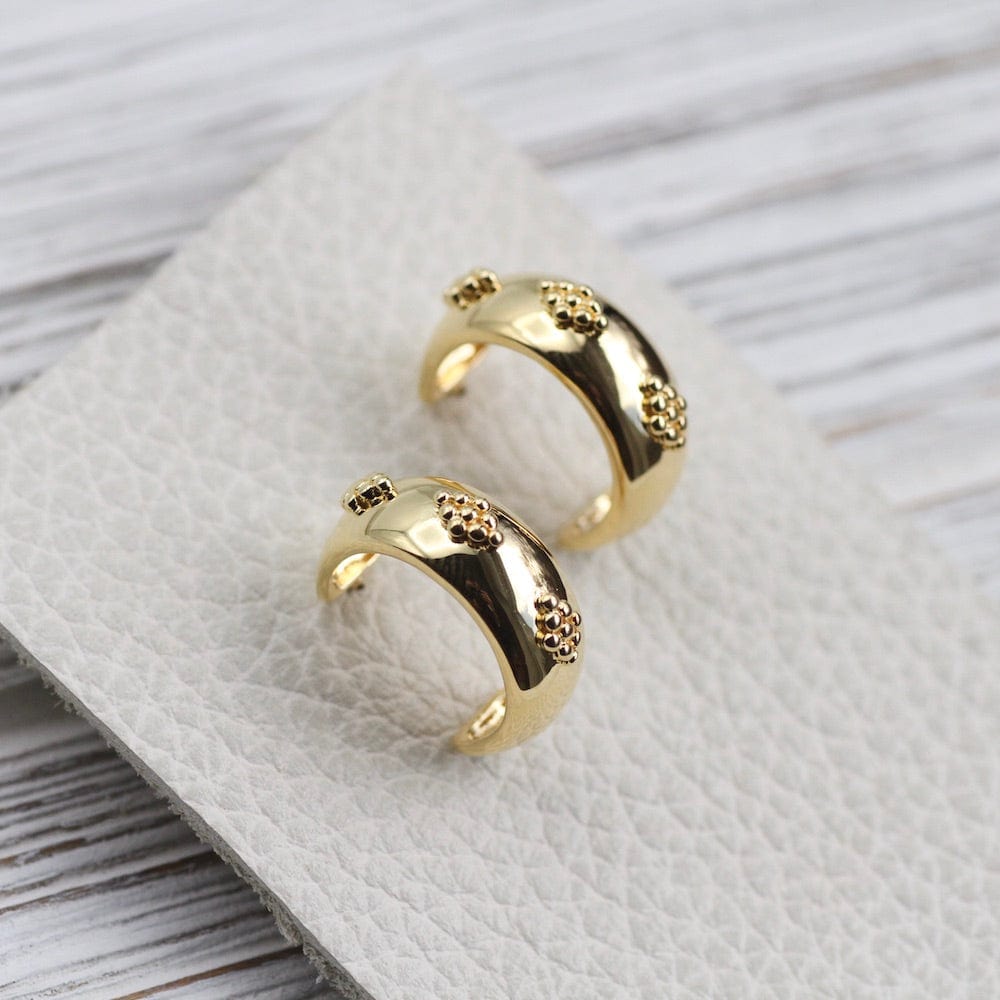 Small Hoops on Post in Gold Vermeil