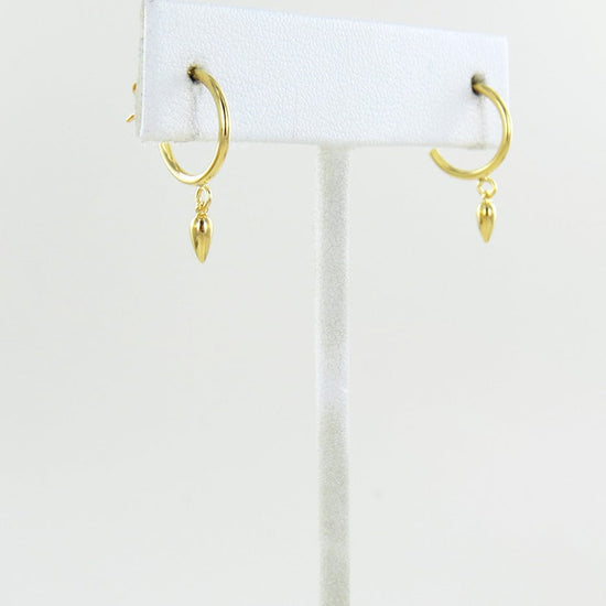 EAR-VRM Gold Vermeil Hoop With Hanging Pod