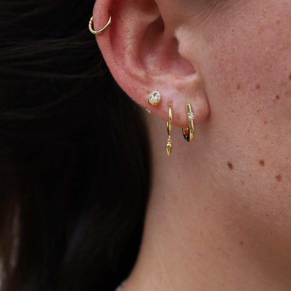 
                      
                        EAR-VRM Gold Vermeil Hoops With Hanging Pod
                      
                    