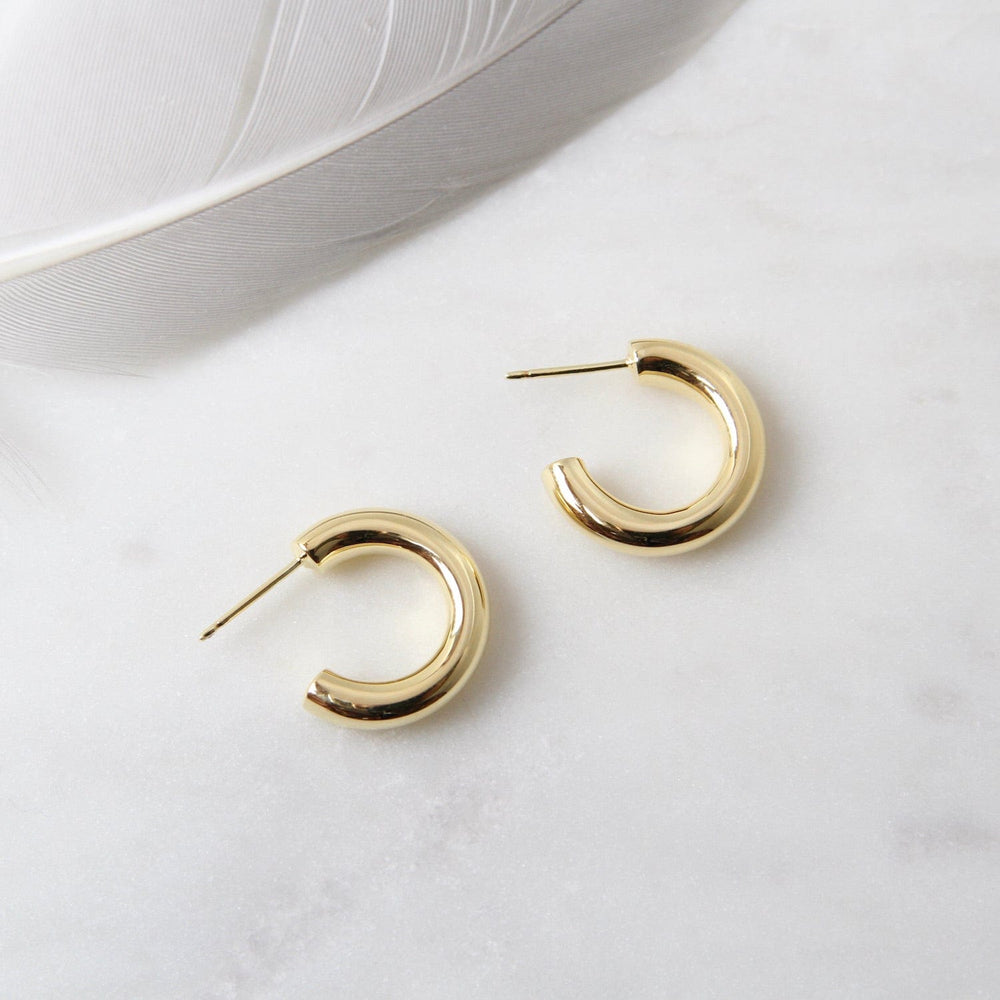 EAR-VRM Gold Vermeil Little Thick Tube Hoop