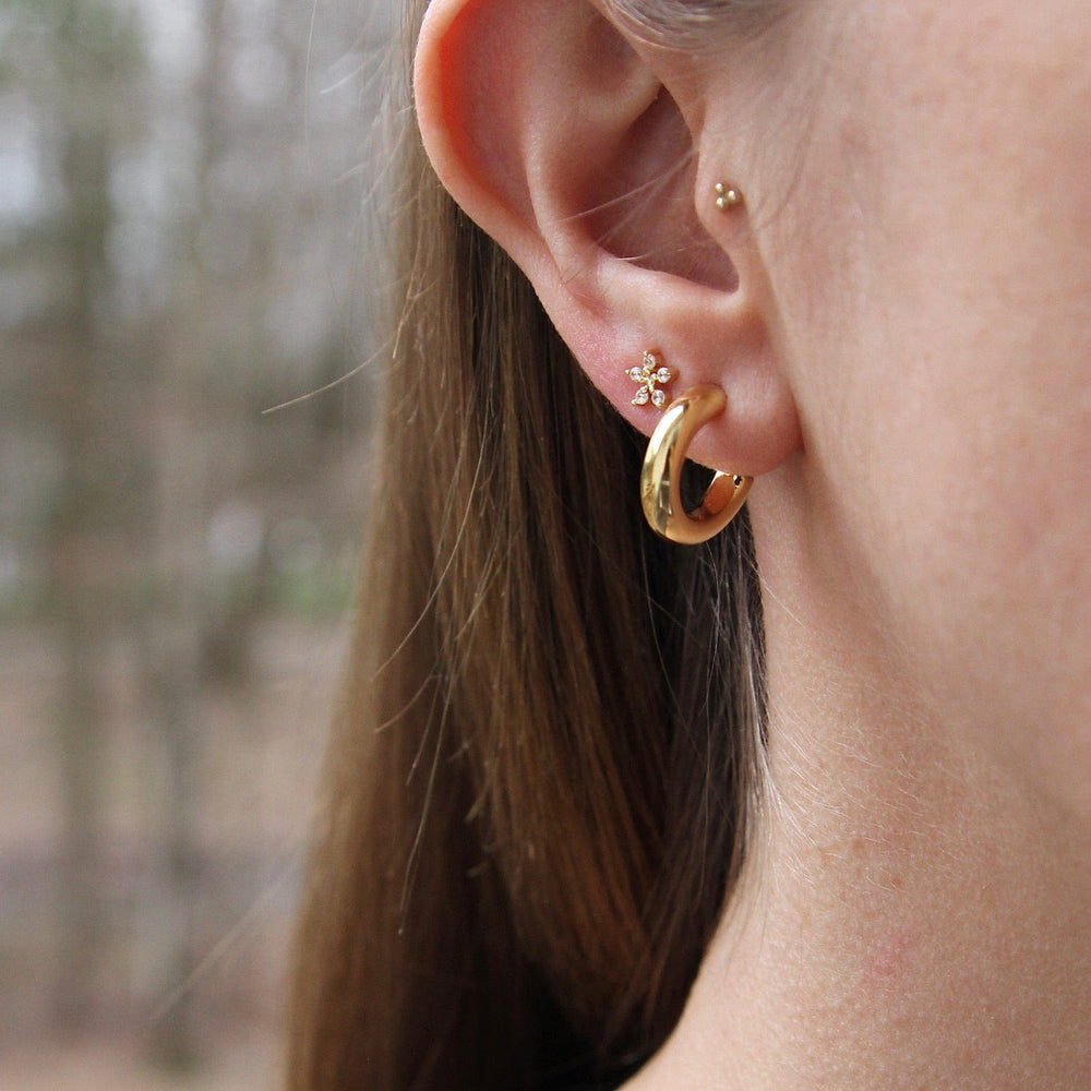 EAR-VRM Gold Vermeil Little Thick Tube Hoop