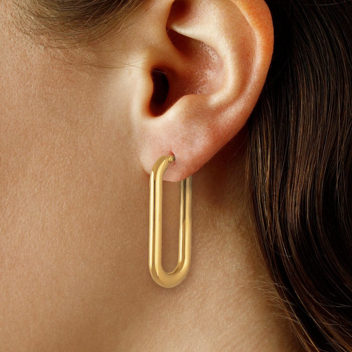 EAR-VRM Gold Vermeil Long Flat Oval Hoops