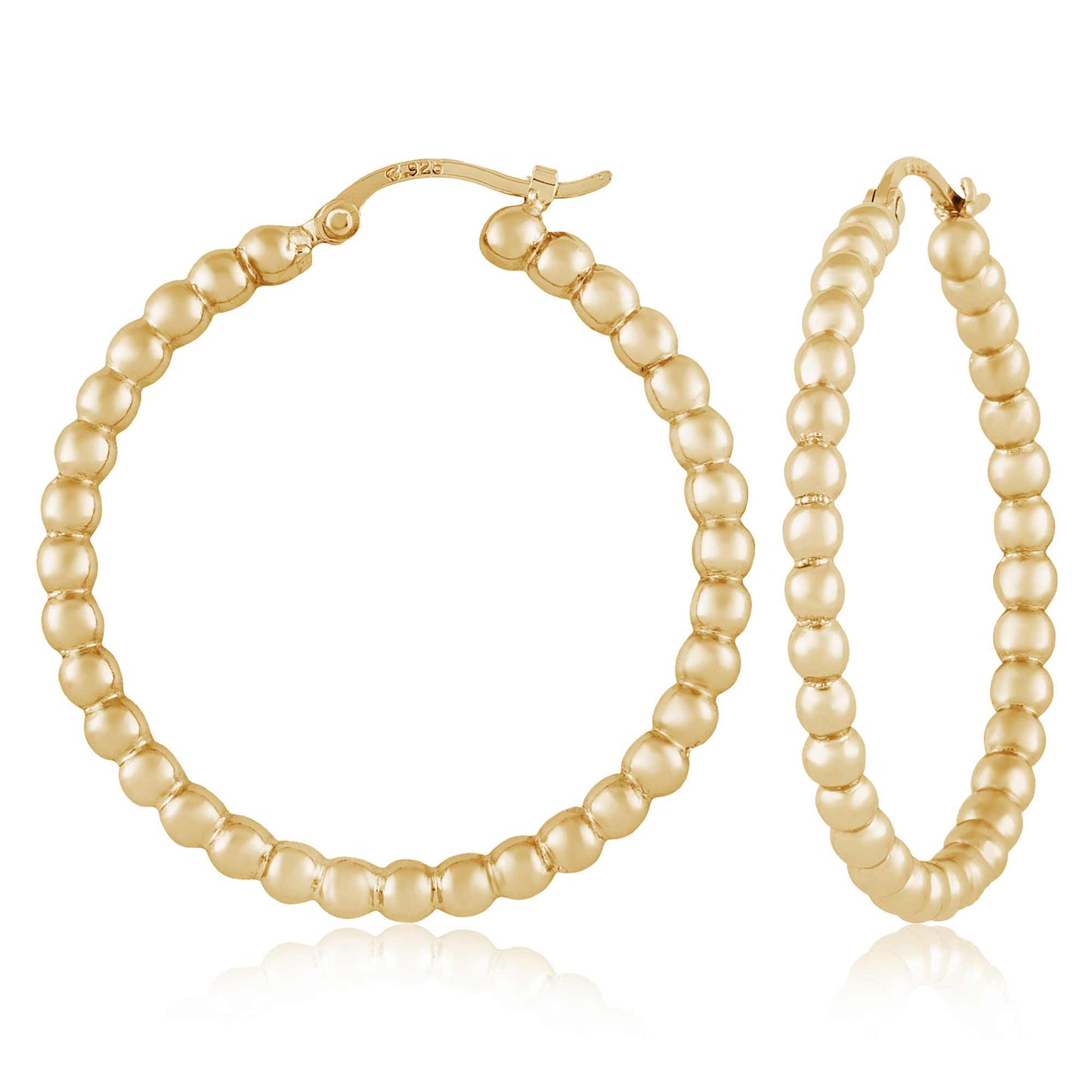 EAR-VRM Gold Vermeil Medium Beaded Hoops