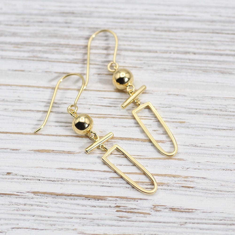 EAR-VRM Gold Vermeil Mod Shapes Drop Earrings