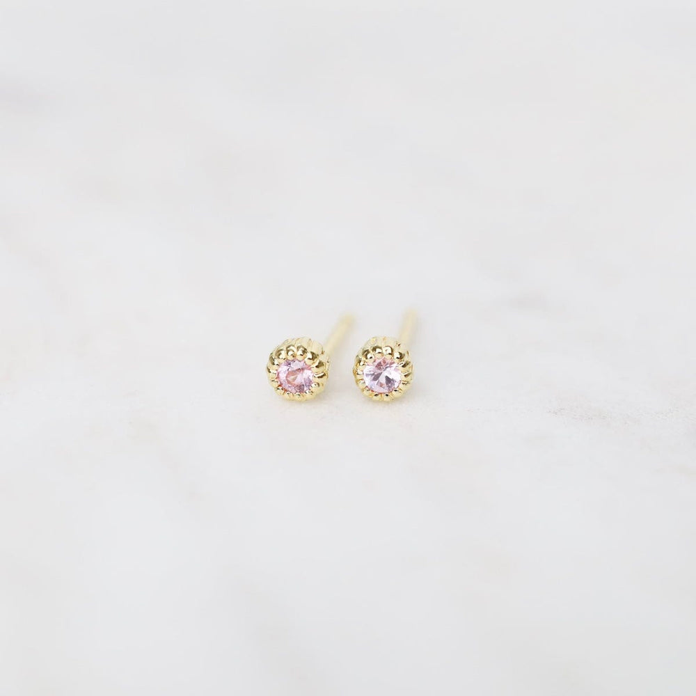 
                      
                        EAR-VRM Gold Vermeil Pink Sapphire Milgrain Edge Studs
                      
                    