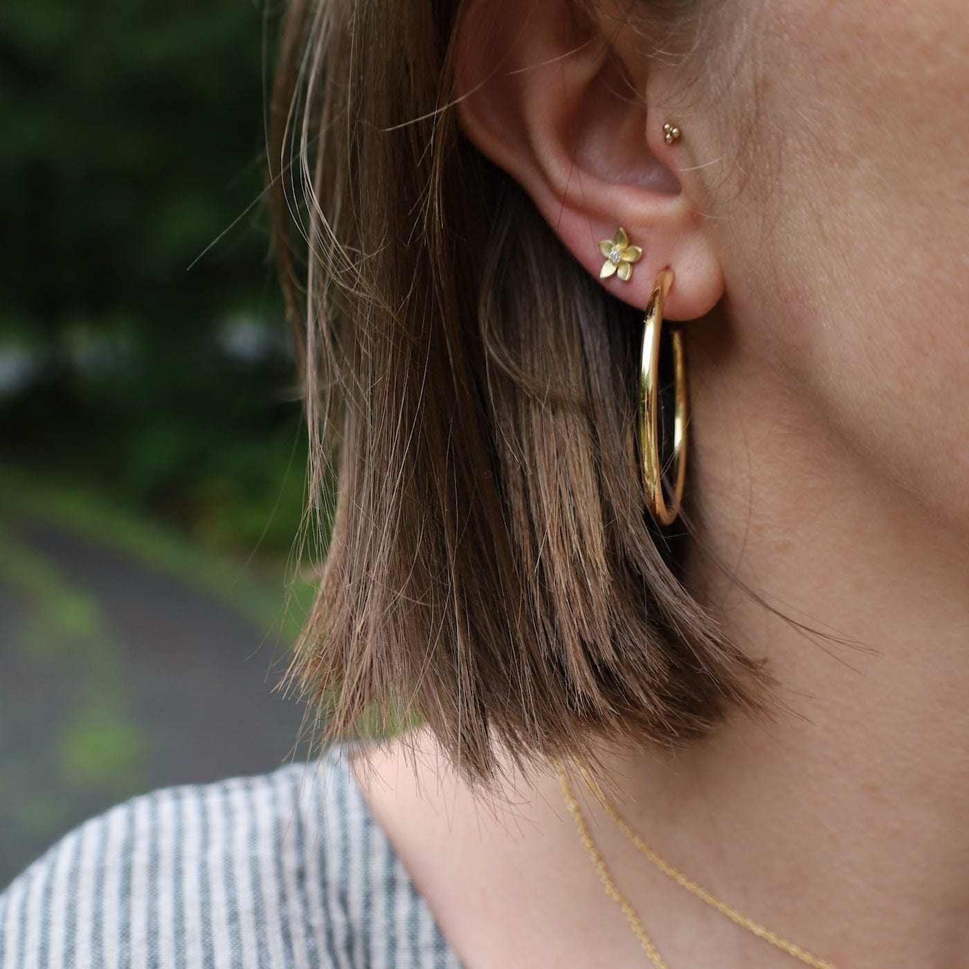 EAR-VRM Gold Vermeil Pointed Petal Flower Earring