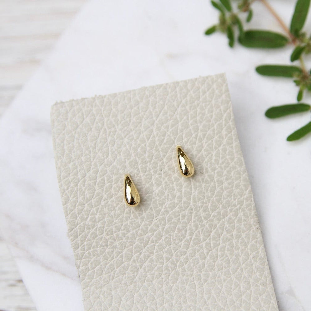 EAR-VRM Gold Vermeil Small Puffed Teardrop Stud