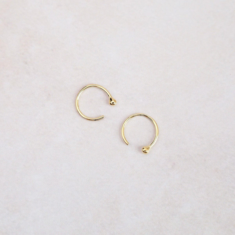 EAR-VRM Gold Vermeil Tiny Ball Huggie Hoop