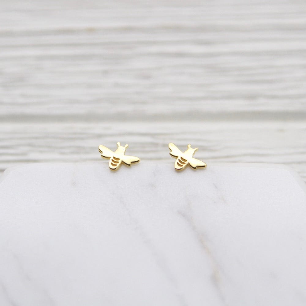 EAR-VRM Gold Vermeil Tiny Bee Stud