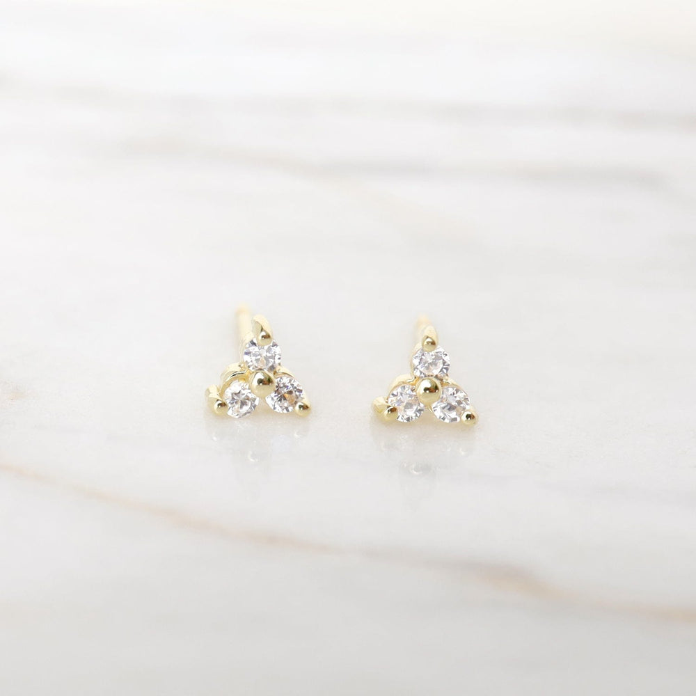 
                      
                        EAR-VRM Gold Vermeil Triangle Studs with 3 Prong-Set CZs
                      
                    