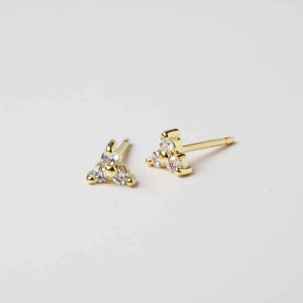 
                      
                        EAR-VRM Gold Vermeil Triangle Studs with 3 Prong-Set CZs
                      
                    