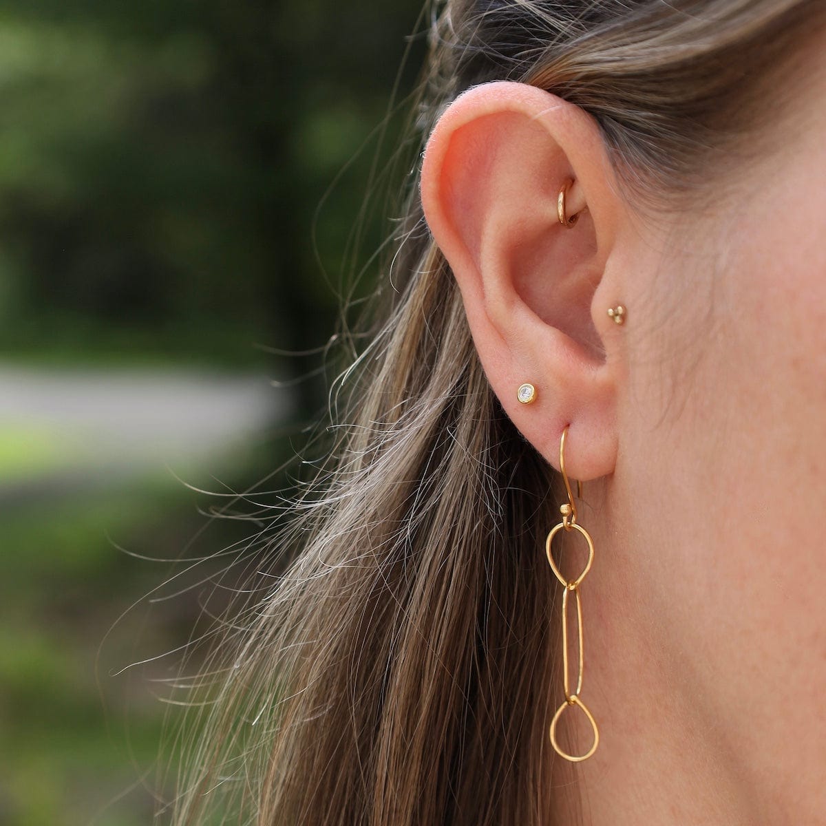 EAR-VRM Gold Vermeil Triple Irregular Shapes Earrings