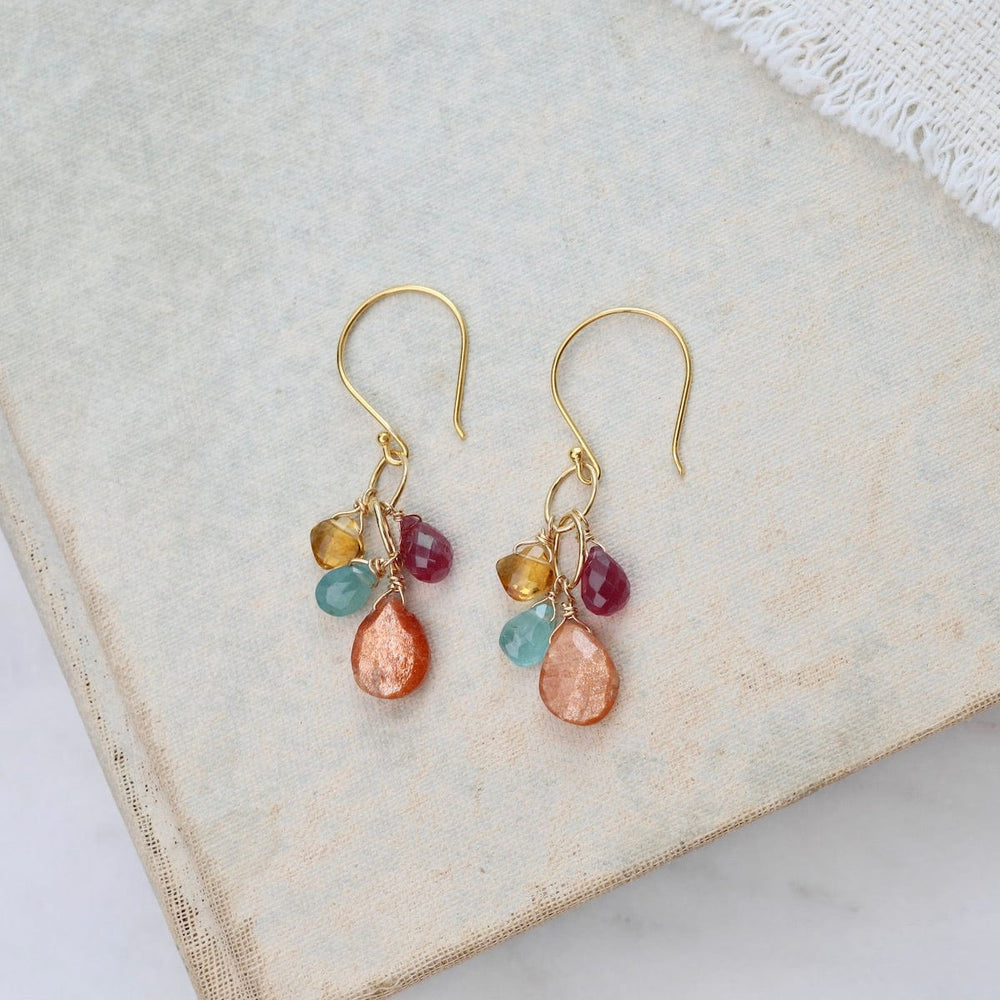 EAR-VRM Golden Link Earrings with Sunstone