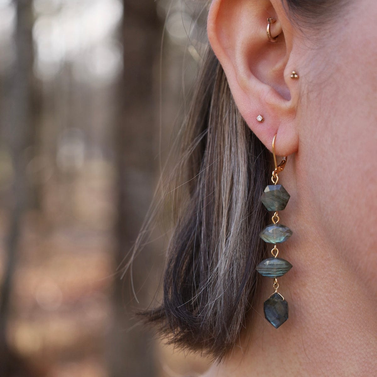 EAR-VRM Labradorite Linear Drop Earrings