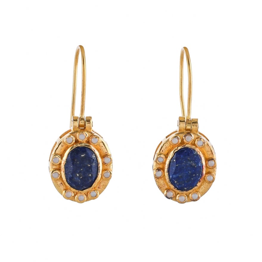 
                      
                        EAR-VRM Lapis Pearl Gold Vermeil Over Silver Earrings
                      
                    