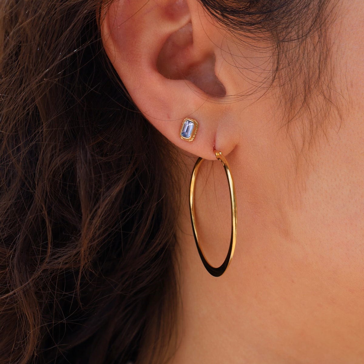 EAR-VRM Large Flat Hoop - Gold Vermeil