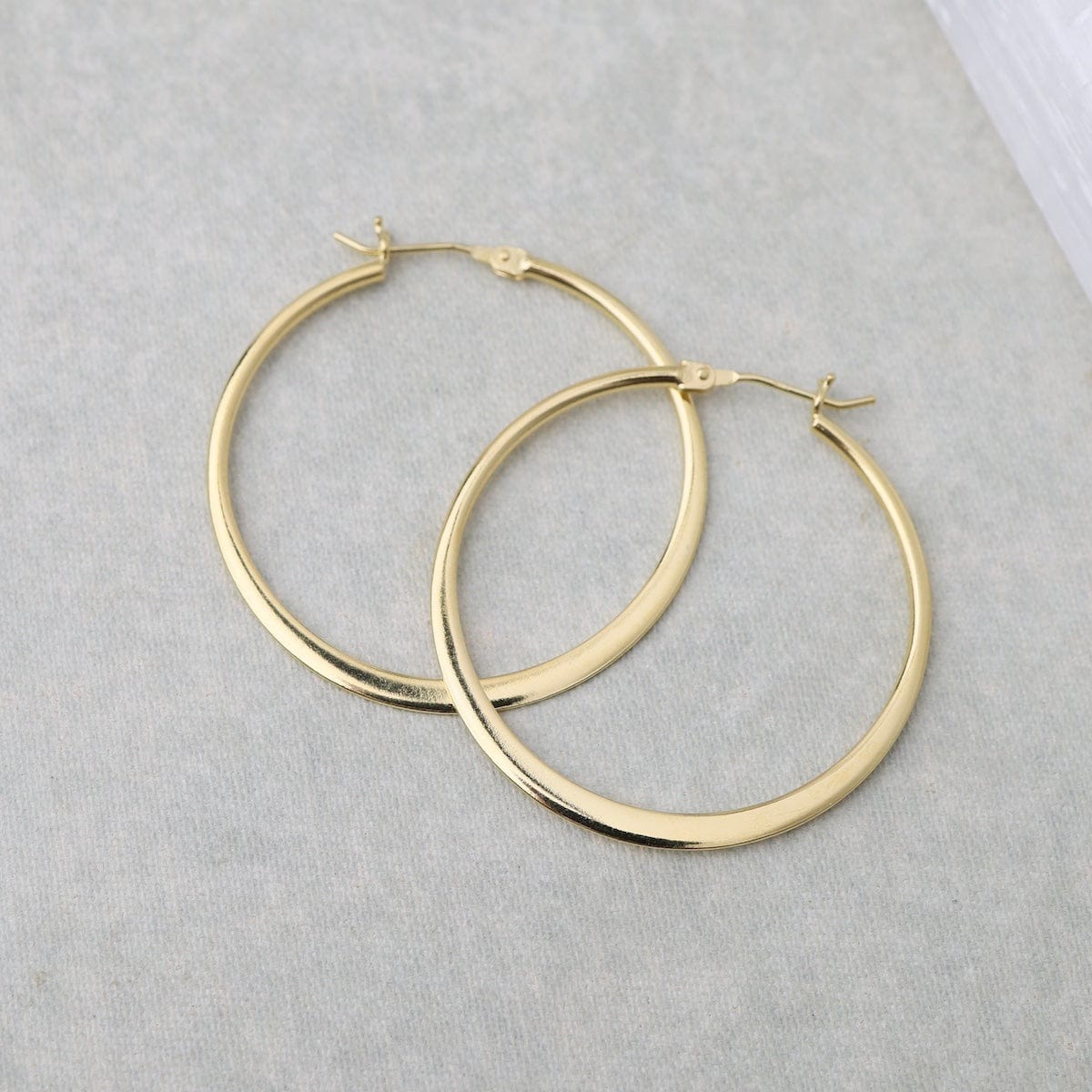 EAR-VRM Large Flat Hoops - Gold Vermeil