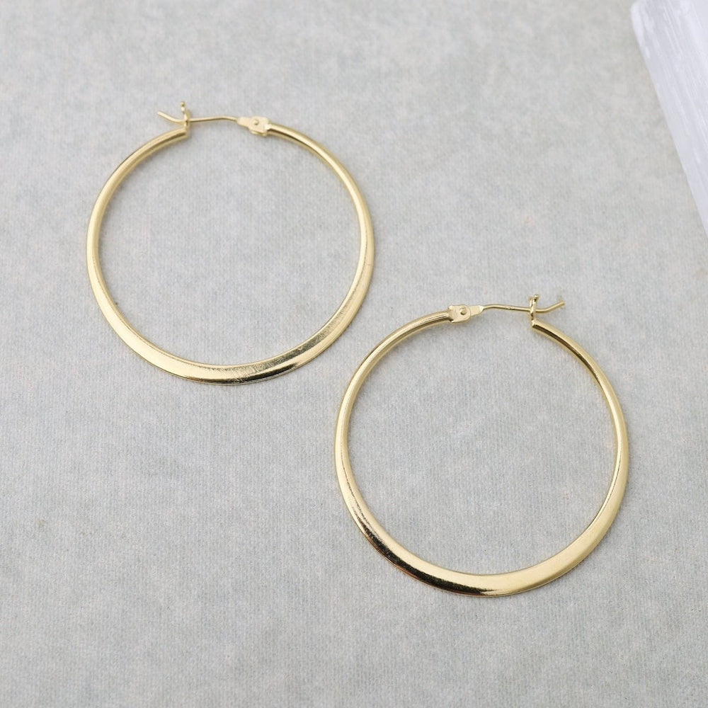 EAR-VRM Large Flat Hoops - Gold Vermeil