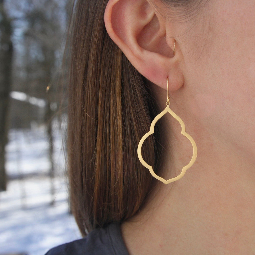 
                      
                        EAR-VRM Large Persian Window Earring in Brushed Gold Vermeil
                      
                    