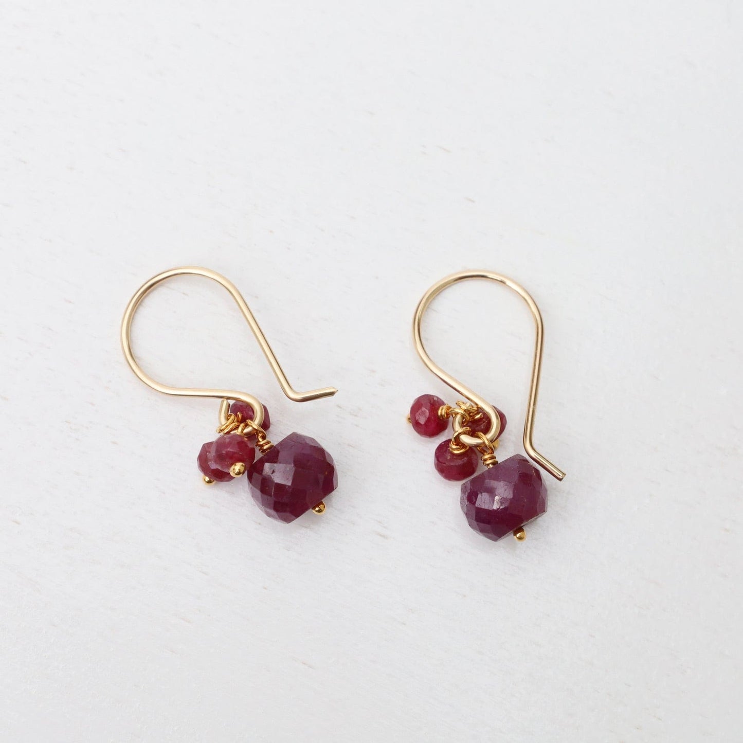 EAR-VRM Large Rondelle Cluster Earring - Ruby