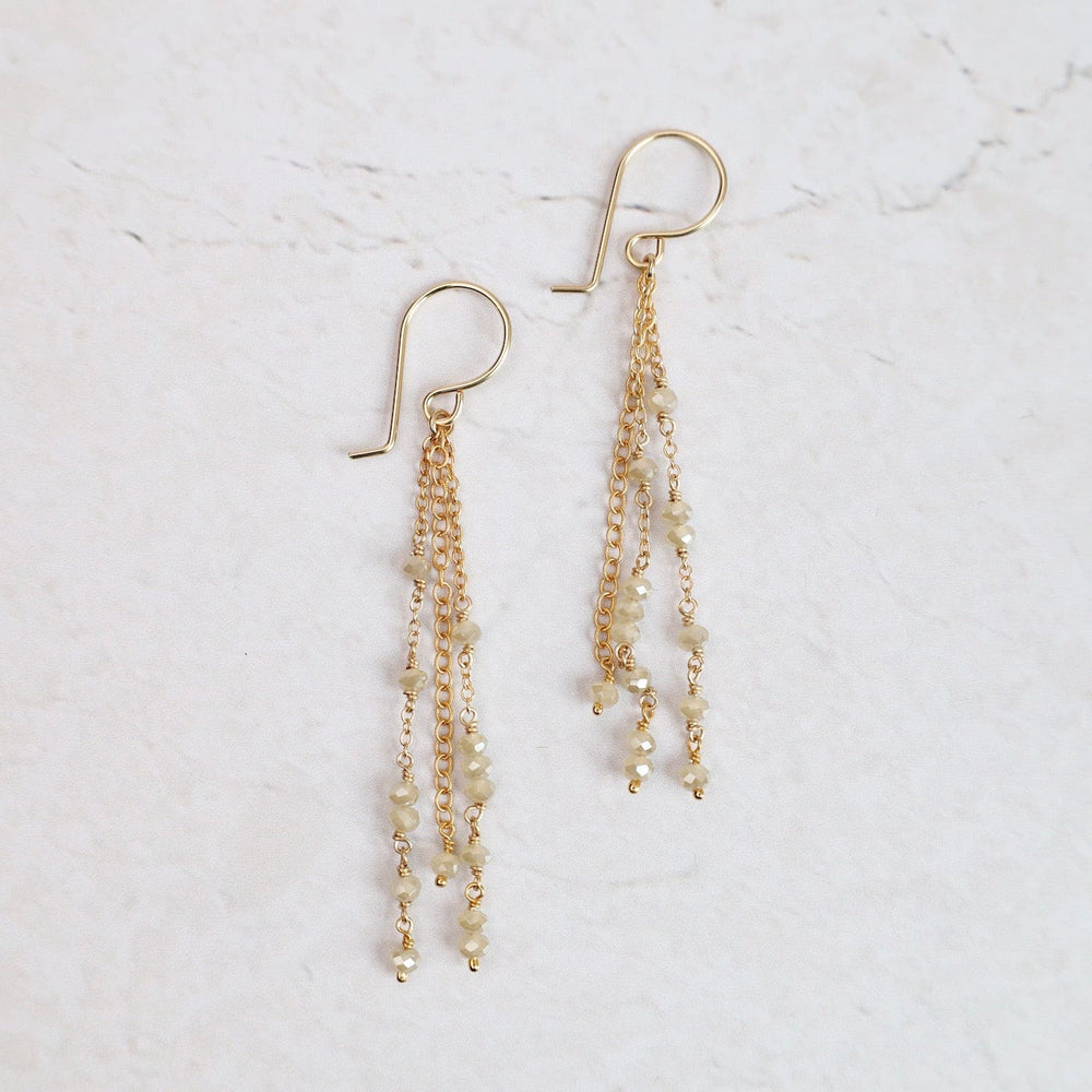 
                      
                        EAR-VRM Long Rondelle Chain Earrings - White Mystic
                      
                    