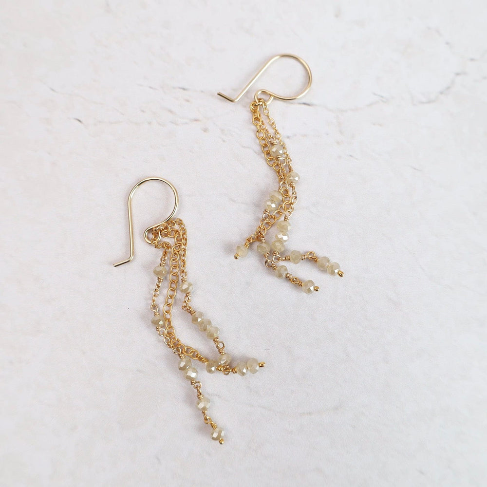 
                      
                        EAR-VRM Long Rondelle Chain Earrings - White Mystic
                      
                    