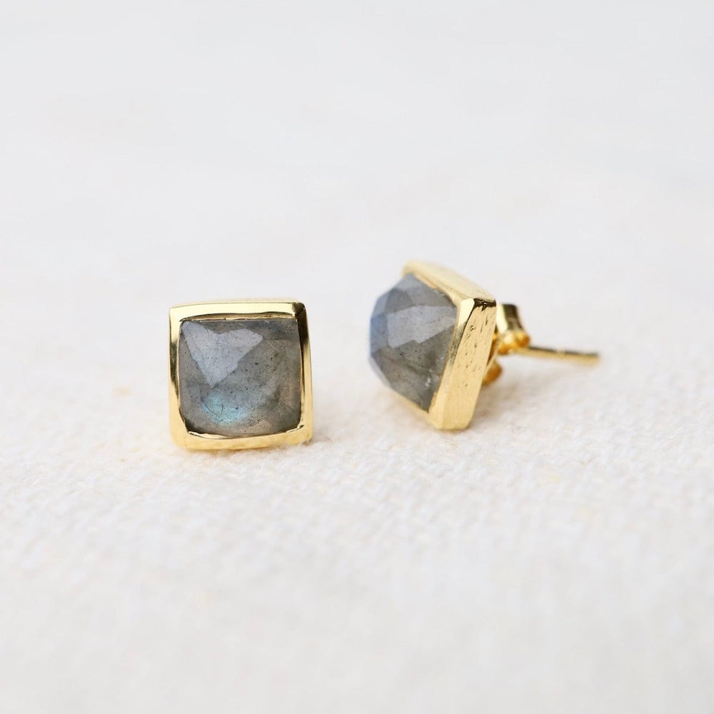 
                  
                    EAR-VRM Madeline Stud Earrings - Vermeil Square - Labradorite
                  
                