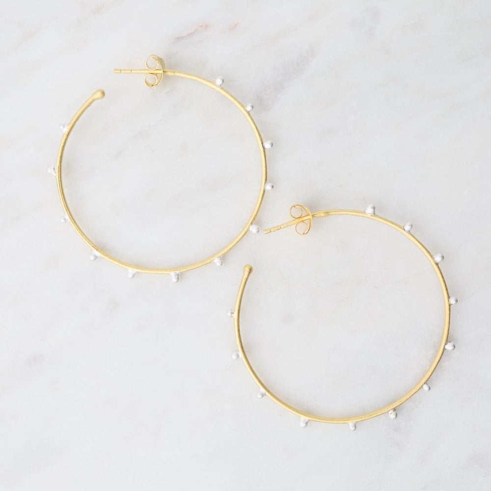 
                      
                        EAR-VRM Matte Vermeil Dotted Hoop Earrings - Large
                      
                    