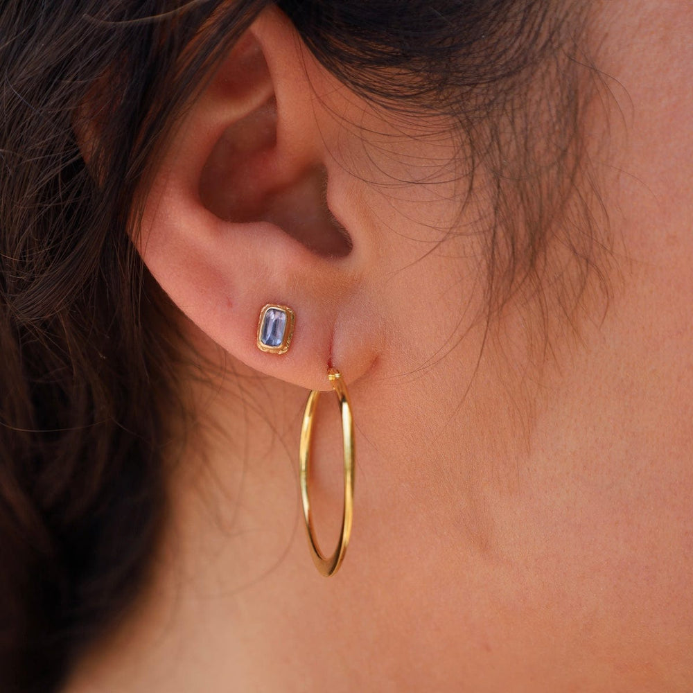 EAR-VRM Medium Flat Hoop - Gold Vermeil