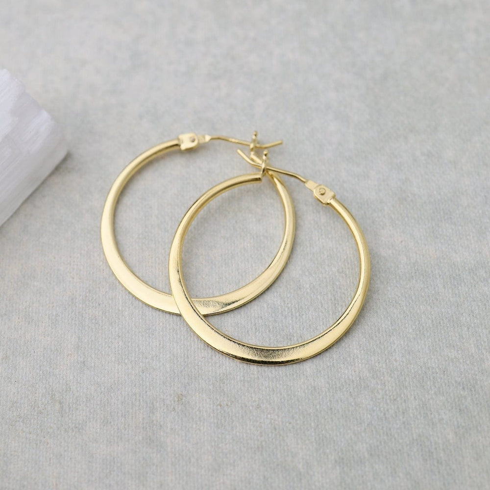 EAR-VRM Medium Flat Hoops - Gold Vermeil