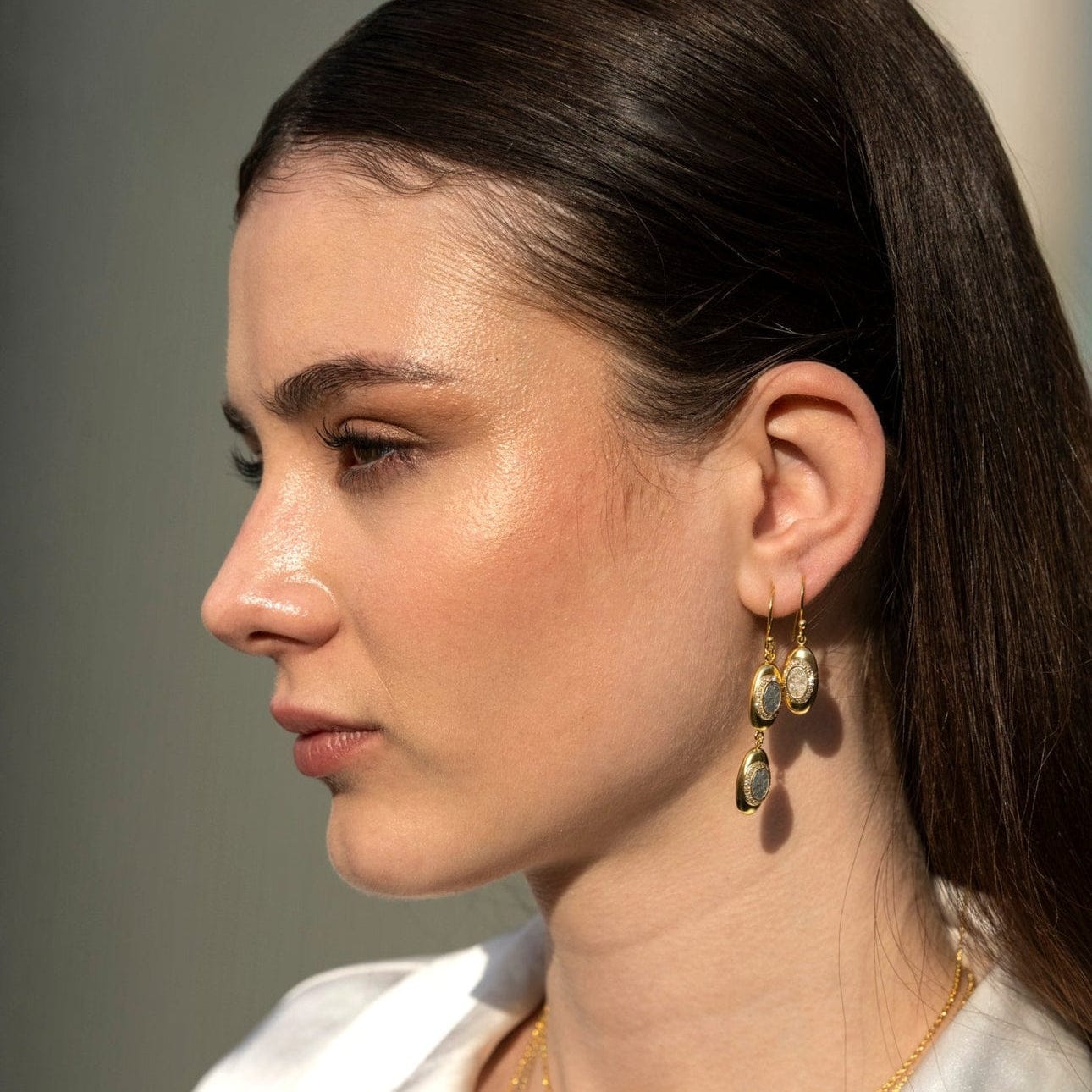 EAR-VRM Oriana Double Drop Gold Vermeil Earrings