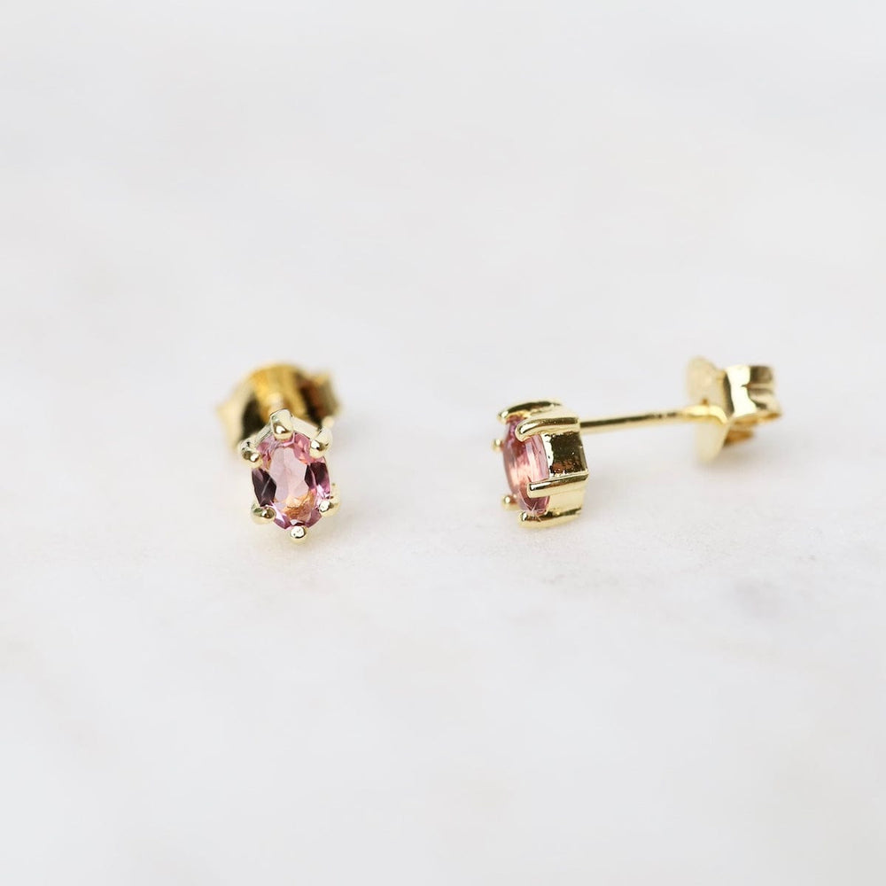 
                      
                        EAR-VRM Oval Claw-set Pink Tourmaline Studs - Gold Vermeil
                      
                    