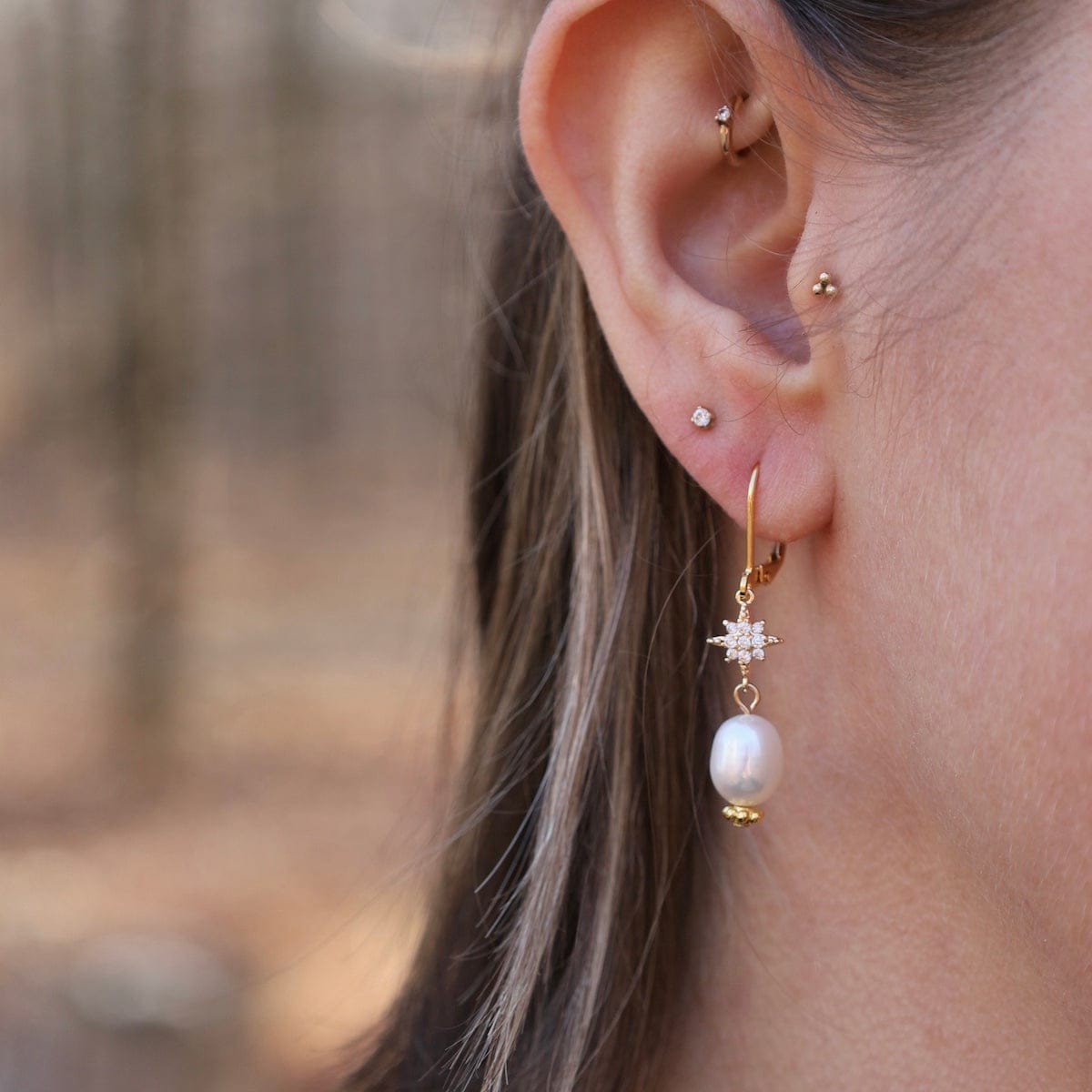 EAR-VRM Pearl and Star Earrings