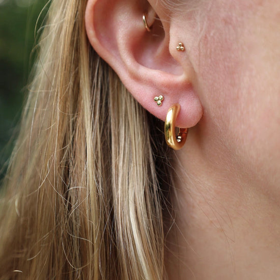 Small Hoops on Post in Gold Vermeil