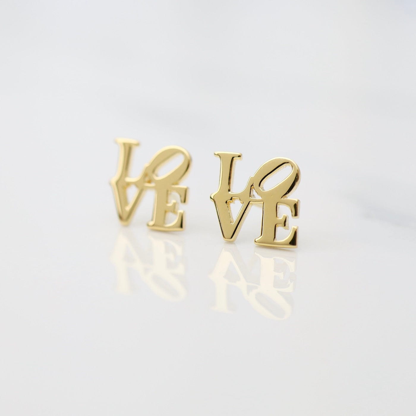 EAR-VRM Polished Gold Vermeil LOVE Stud Earrings