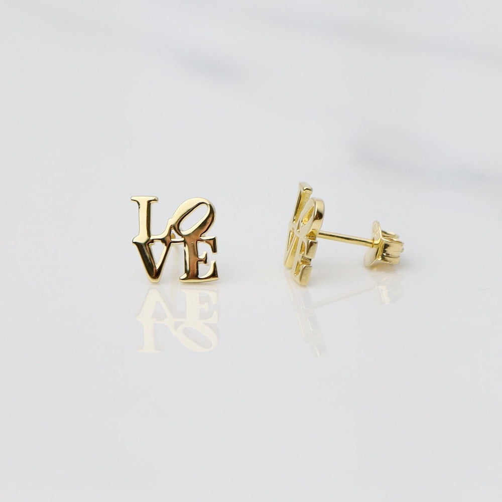 
                      
                        EAR-VRM Polished Gold Vermeil LOVE Stud Earrings
                      
                    