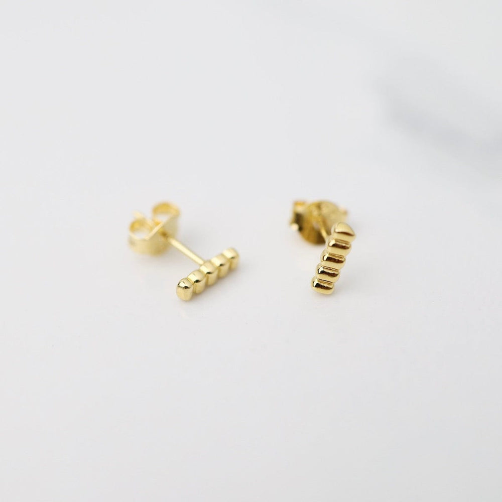 
                  
                    EAR-VRM Ridged Bar Studs - Gold Vermeil
                  
                