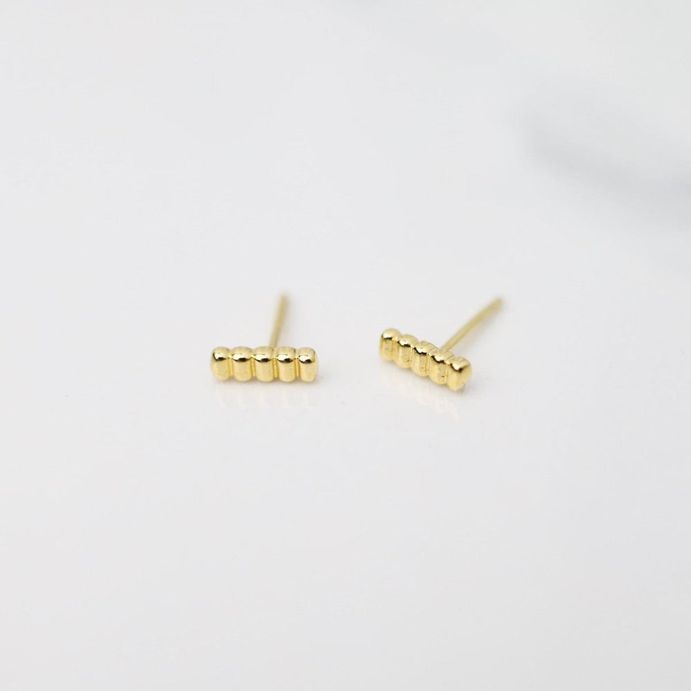 
                  
                    EAR-VRM Ridged Bar Studs - Gold Vermeil
                  
                