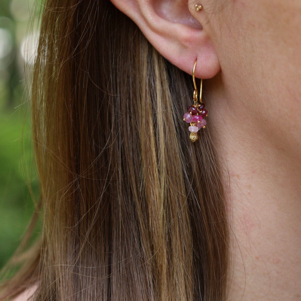 EAR-VRM Seed Pod Cluster Earring - Ruby