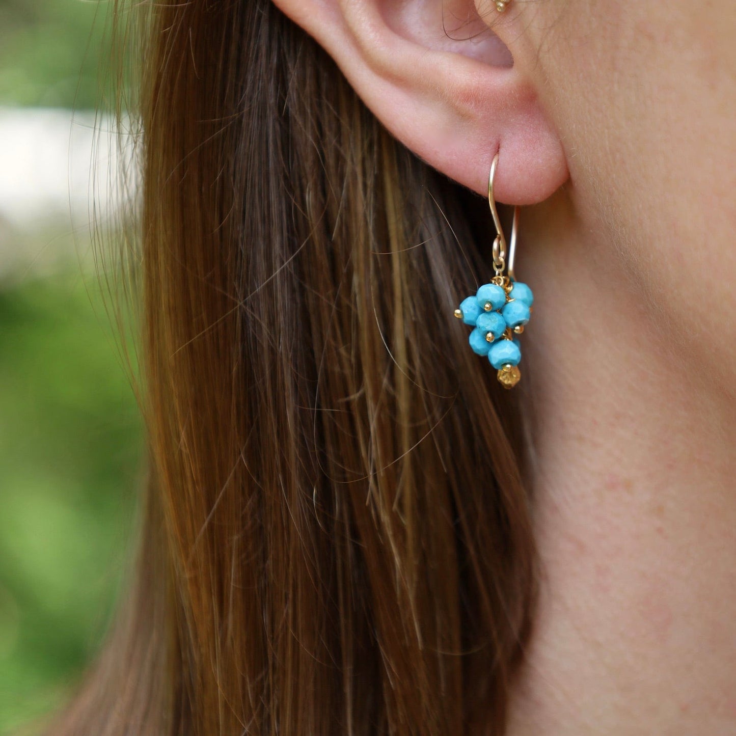 Load image into Gallery viewer, EAR-VRM Seed Pod Cluster Earring - Turquoise
