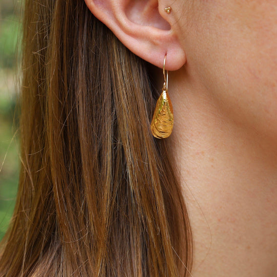 Load image into Gallery viewer, EAR-VRM Serenity Shell Earrings in 18K Gold Vermeil
