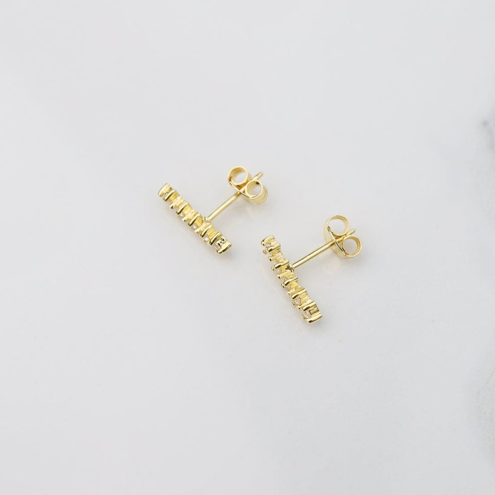 
                  
                    EAR-VRM Shared Prong Curve of CZs Studs - Gold Vermeil
                  
                