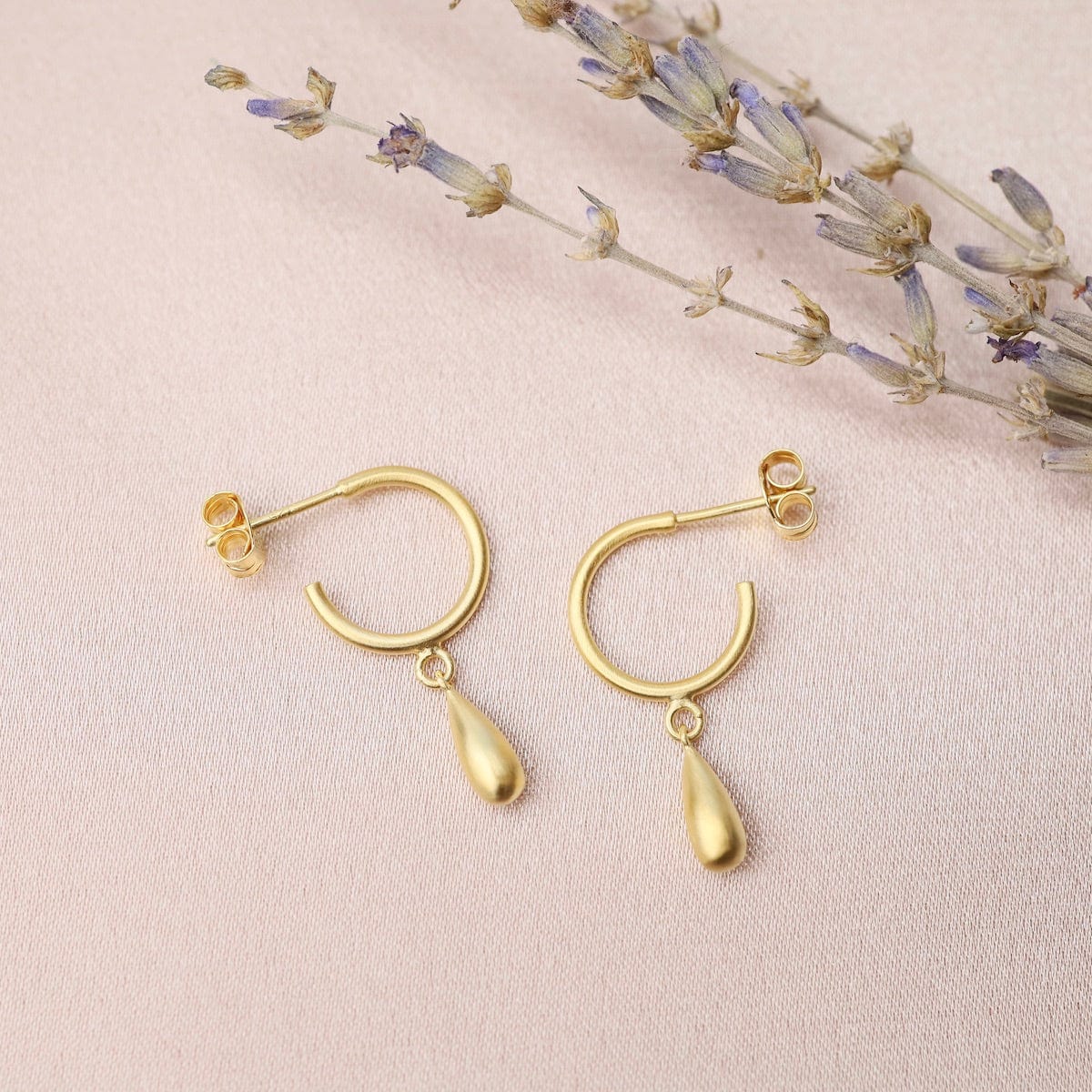 Small Hoops on Post in Gold Vermeil